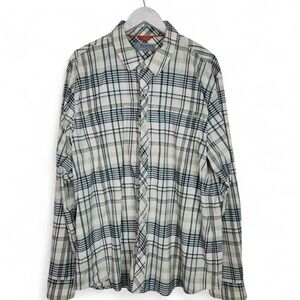 SIMMS Fishing Shirt Mens XL Green Blue Plaid Long Sleeve Insect‎ Shield Cooling